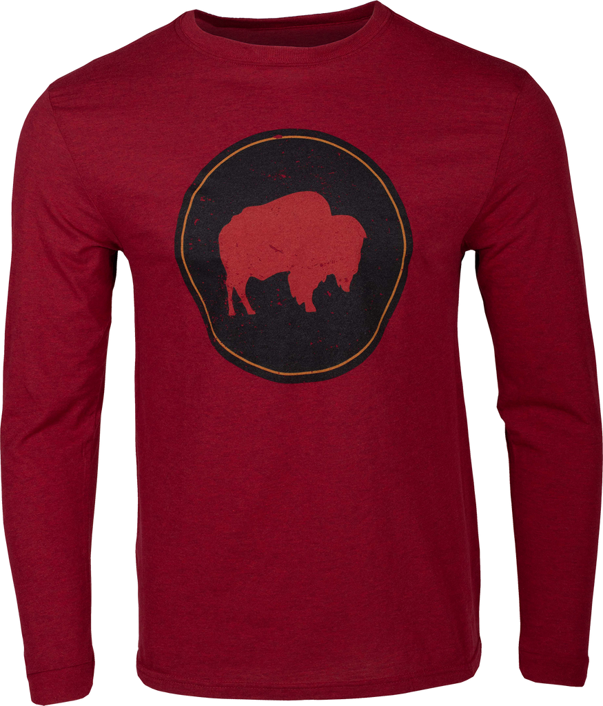 Men's Bison Patch Long Sleeve T- Shirt